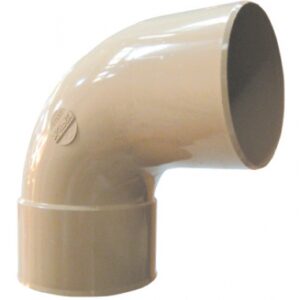 Coude à 87°30 mf ø 100 à coller pour gouttière de 33 - coloris sable. disponible abidjan cote d'ivoire.