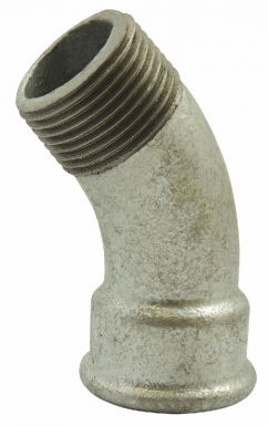 Coude n°40 - 45° mâle-femelle, galva, filetage 20x27. disponible abidjan cote d'ivoire.
