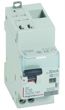 Disjoncteur différentiel monobloc dx³6000 10ka arrivée haute automatique départ bas vis u+n 230v~ - 10a - typeac 30ma. disponible abidjan cote d'ivoire.