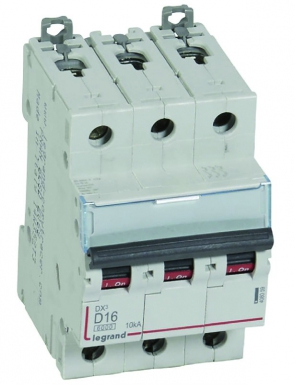 Disjoncteur dx³6000 10ka arrivée haute et départ bas à vis 3p 400~ - 16a - courbe d - pour peigne hx³ traditionnel. disponible abidjan cote d'ivoire.