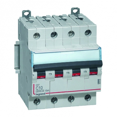 Disjoncteur dx³6000 10ka arrivée haute et départ bas à vis 4p 400v~ - 16a - courbe c - pour peigne hx³ traditionnel. disponible abidjan cote d'ivoire.