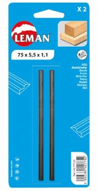 Fers de rabots réversibles - 75 x 5,5 x 1,1 - carte 2 pièces. disponible abidjan cote d'ivoire.