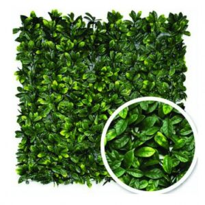 Feuillage artificiel laurier cerise - garanti 10 ans anti-feu et anti-uv - plaque de 1 m2. disponible abidjan cote d'ivoire.