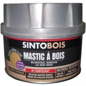 Mastic à bois sintobois fin chêne clair durcisseur - boîte 500 ml. disponible abidjan cote d'ivoire.