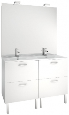 Meuble sous-plan toilette eko'line 120 cm (h 85 cm / p 46 cm) - 4 tiroirs - blanc brillant. disponible abidjan cote d'ivoire.