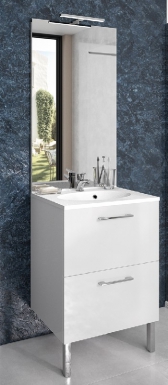 Meuble sous-plan toilette eko'line 60 cm (h 85 cm / p 46 cm) - 2 tiroirs - blanc brillant. disponible abidjan cote d'ivoire.