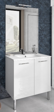 Meuble sous-plan toilette eko'line 80 cm (h 85 cm / p 46 cm) - 2 portes - blanc brillant. disponible abidjan cote d'ivoire.