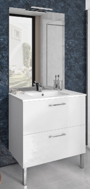 Meuble sous-plan toilette eko'line 80 cm (h 85 cm / p 46 cm) - 2 tiroirs - blanc brillant. disponible abidjan cote d'ivoire.