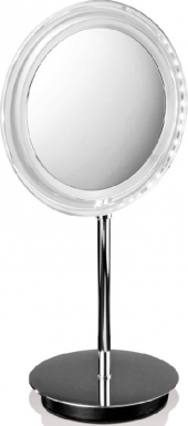 Miroir grossissant 5x lumineux led à poser - ø 15 cm - sur batterie - chromé. disponible abidjan cote d'ivoire.