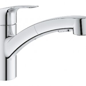 Mitigeur évier monotrou eurosmart à bec bas avec douchette - finition chromé. disponible abidjan cote d'ivoire.