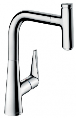 Mitigeur évier monotrou talis select s 220 bec orientable avec douchette extractible - finition chromé. disponible abidjan cote d'ivoire.