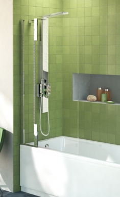 Pare-baignoire mobile connect - droit 80 - h 1400 - verre transparent - profilés argent brillant. disponible abidjan cote d'ivoire.