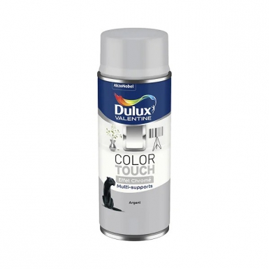 Peinture color touch dulux valentine effet chromé argent - bombe de 400 ml. disponible abidjan cote d'ivoire.