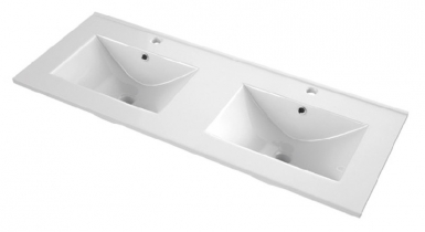 Plan-vasque cambrils 120 cm - blanc (double vasque). disponible abidjan cote d'ivoire.