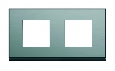 Plaque gallery horizontal entraxe 71 mm 2 postes steel effet acier. disponible abidjan cote d'ivoire.