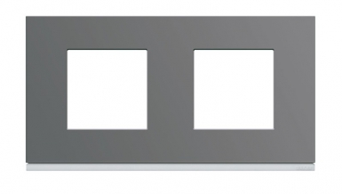 Plaque gallery horizontal entraxe 71 mm 2 postes taupe peinture métalisée. disponible abidjan cote d'ivoire.