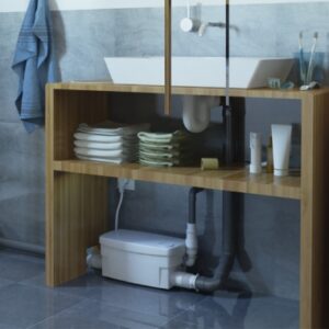 Pompe de relevage sanidouche+ : peut s'intégrer sous un receveur de douche ou dans un meuble de salle de bains. disponible abidjan cote d'ivoire.