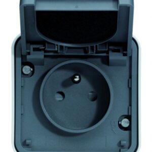 Prises à éclipses 2p+t 16a 250 v coloris gris. disponible abidjan cote d'ivoire.