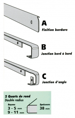 PROFIL A FINITION BORDURE QUART DE ROND DOUBLE RADIUS 9-11 MM ÉP. 38 MM FIN. ALU​. Chez Quincaillerie Sénégalaise, nous facilitons vos travaux grâce à une offre complète d’outils et d’équipements. Des produits fiables et durables pour tous vos projets. Faites le choix de la qualité.