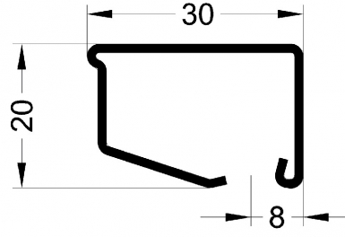 PROFILÉ ACIER GALVA PARCLOSE V55 730 DIM. 30X20X8 MM LG. 6 M. Chez Quincaillerie Sénégalaise, nous mettons à votre disposition un large choix de produits de quincaillerie et plomberie. Qualité et fiabilité sont notre promesse. Passez commande en ligne en toute simplicité.