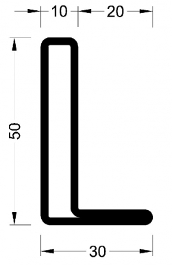 Profilé à ailette type l série 50  " v51010 " lg. disponible abidjan cote d'ivoire.