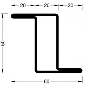 Profilé à ailette type z série 50 " v52030 " lg. disponible abidjan cote d'ivoire.