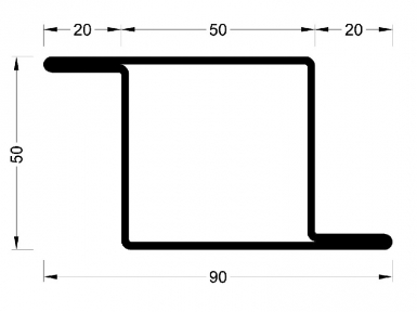 Profilé à ailette type z série 50 " v55030 " lg. disponible abidjan cote d'ivoire.