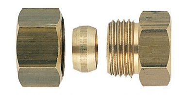 Raccord laiton à bicone femelle droit fer-cuivre - fer 15x21, cuivre 14/16. disponible abidjan cote d'ivoire.