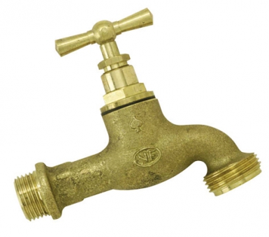 Robinet d"arrosage droit laiton - filetage entrée 15x21 et nez 15x21. disponible abidjan cote d'ivoire.