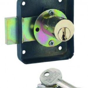 Serrure pour meuble à  cylindre 70x50 mm axe à 25 mm droite c28 mm ø 23 mm. disponible abidjan cote d'ivoire.