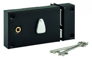 Serrures de grille horizontale 140x88 mm - gauche - finition époxy noir granité. disponible abidjan cote d'ivoire.