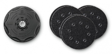 Set de ponçage ø 115 mm : 1 plateau + 2 feuilles abrasives perforées grain 60, 80, 180. disponible abidjan cote d'ivoire.