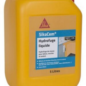 Sikacem - hydrofuge de masse liquide pour bétons - liquide blanc - 5 l. disponible abidjan cote d'ivoire.