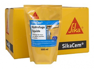 Sikacim hydrofuge - hydrofuge liquide pour bétons et mortiers - 0,5 l. disponible abidjan cote d'ivoire.