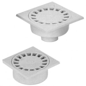 Siphon de cour pvc sable - modèle standard - e: 300 - ød mâle 110 - ø d fem. disponible abidjan cote d'ivoire.