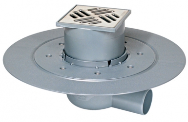 Siphon de sol abs - sortie horizontale ø 50 mm - débit 0,8 l/s - 100 x 100 mm (ø 332 mm). disponible abidjan cote d'ivoire.