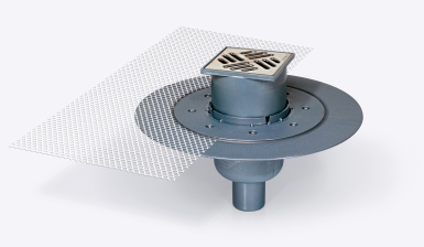 Siphon de sol abs - sortie verticale ø 50 mm - débit 0,8 l/s - 100 x 100 mm (ø 332 mm). disponible abidjan cote d'ivoire.