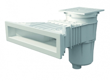 Skimmer 17,5l norm préfabriqué – avec inserts – bouche 495x80mm – couleur blanc. disponible abidjan cote d'ivoire.