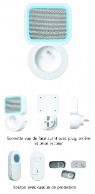 Sonnette sans fil 200m avec éclairage led et prise plug. disponible abidjan cote d'ivoire.