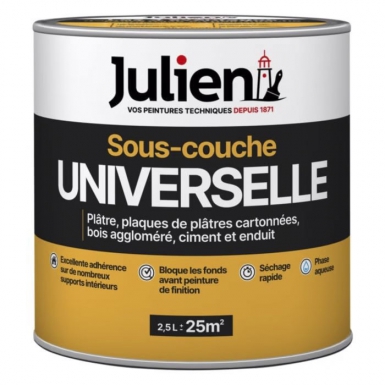 SOUS-COUCHE PEINTURE UNIVERSELLE BLANC MAT - 2.5 L - JULIEN. Quincaillerie Sénégalaise est la référence au Sénégal pour l'achat de fournitures industrielles et de bâtiment. Nous garantissons des produits durables et un service client exemplaire. Commandez dès maintenant en toute simplicité.