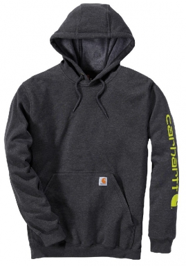 Sweat à capuche non zippé avec logo sleeve k288 - couleur carbon chiné - taille xs. disponible abidjan cote d'ivoire.