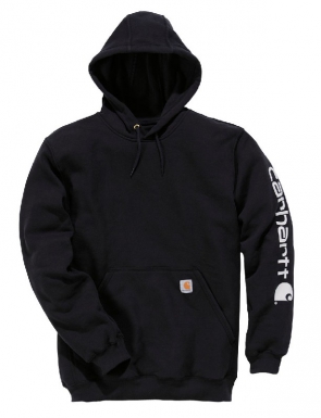 Sweat à capuche non zippé avec logo sleeve k288 - couleur noir - taille s. disponible abidjan cote d'ivoire.
