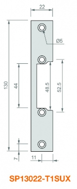Têtières plates inox série " 5 " pour gâches électriques à encastrer 16 mm dim. disponible abidjan cote d'ivoire.