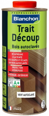 Trait découp bois autoclavés - rendement indicatif : 12 m²/l/couche - vert autoclave - cond. disponible abidjan cote d'ivoire.