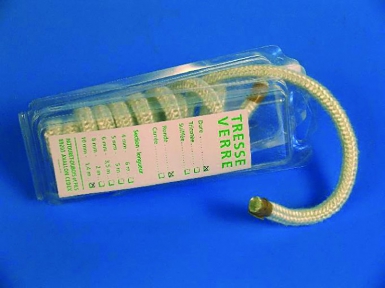 Tresse de verre tricotée en étui - épaisseur 6 mm - longueur 3,5 m. disponible abidjan cote d'ivoire.