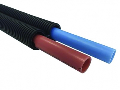 Tube per duo 12 prégainé double bleu et rouge - ø 10x12 mm - gaine noire - long. disponible abidjan cote d'ivoire.