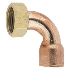 Union 2 pièces cuivre coudée écrou prisonnier laiton - écrou 20x27, cuivre 14/16. disponible abidjan cote d'ivoire.