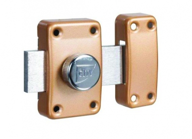 Verrou targette " city 25 " à bouton seul bronzé or, gâche " bois ". disponible abidjan cote d'ivoire.